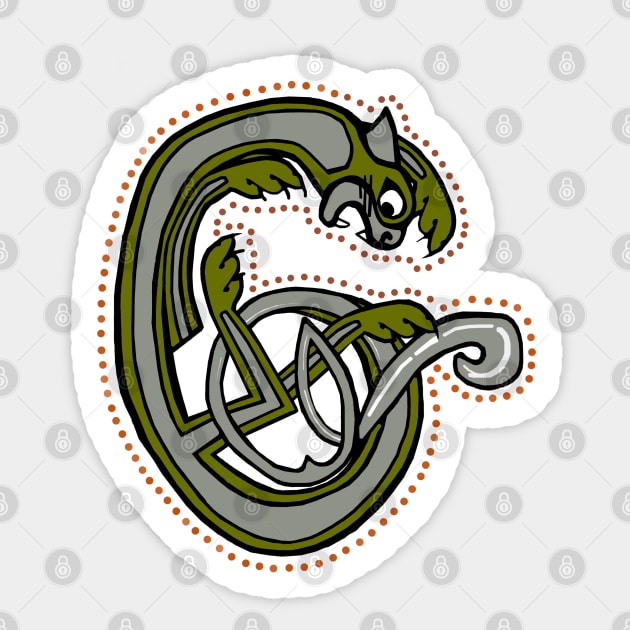 Celtic Cat Letter C Sticker by Donnahuntriss